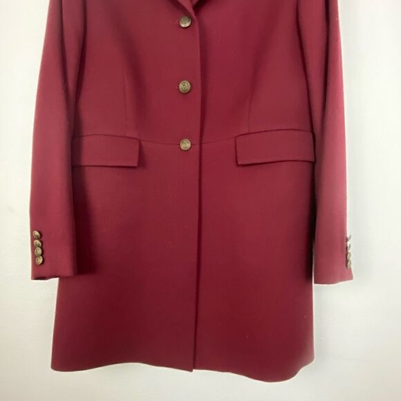 Pendleton Vintage Wool Burgundy Longline Blazer Academia Minimalist Size 10 - Picture 8 of 12